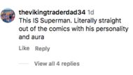 A netizen's comment on David Corenswet's embodiment of the superhero | Image via Instagram/@Superman